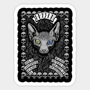 Dimmoire Evil CatフードBlack&White Gothic Sphynx Cat Stickers for Sale | TeePublic